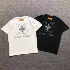 Lv T-Shirt Special Font Grey White or Black