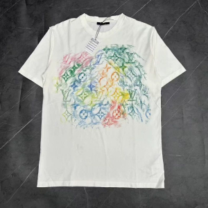 LV Graphic T-Shirt Colourful Drawing White