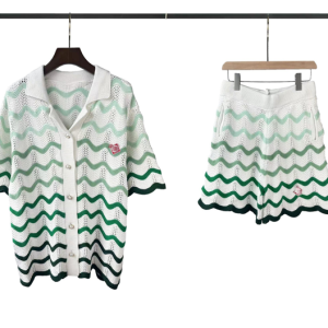 Casablanca Knitted Set Green White