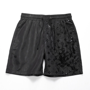 LV Logo Swim Shorts All Black Water Monogram