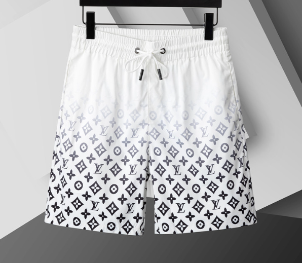 LV Logo Monogram White Fade Shorts Swim