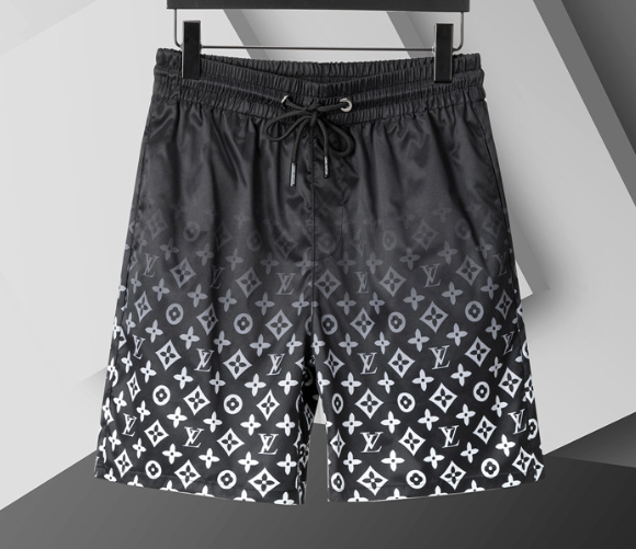 LV Logo Monogram Black Fade Shorts Swim