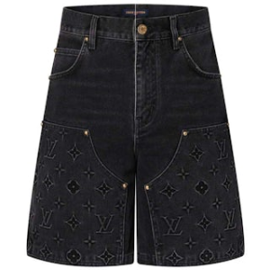 LV Denim Shorts Black