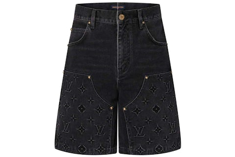 LV Denim Shorts Black