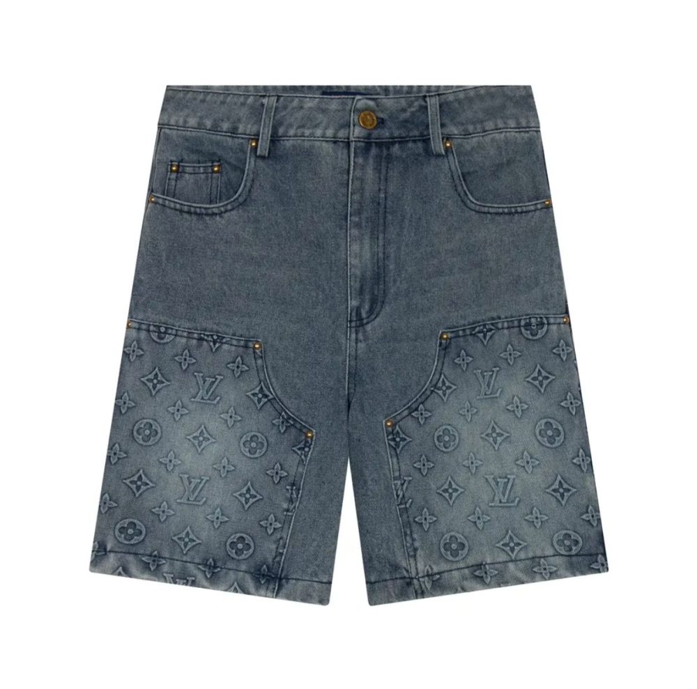 LV Denim Shorts Blue