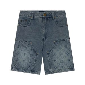 LV Denim Shorts Blue